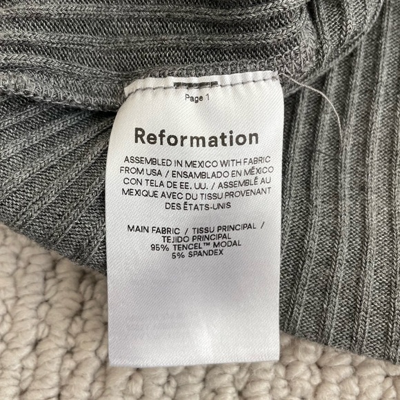 Reformation Gray Ribbed Jackie Sweater Knit Top - Size M - Picture 8 of 9